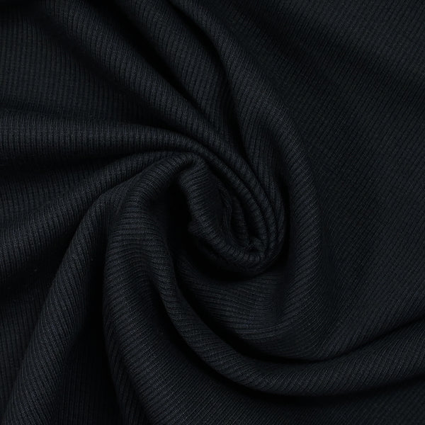 Jersey de coton côtelé bleu sombre