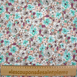 Viscose imprimée fleurs Narcissa fond taupe