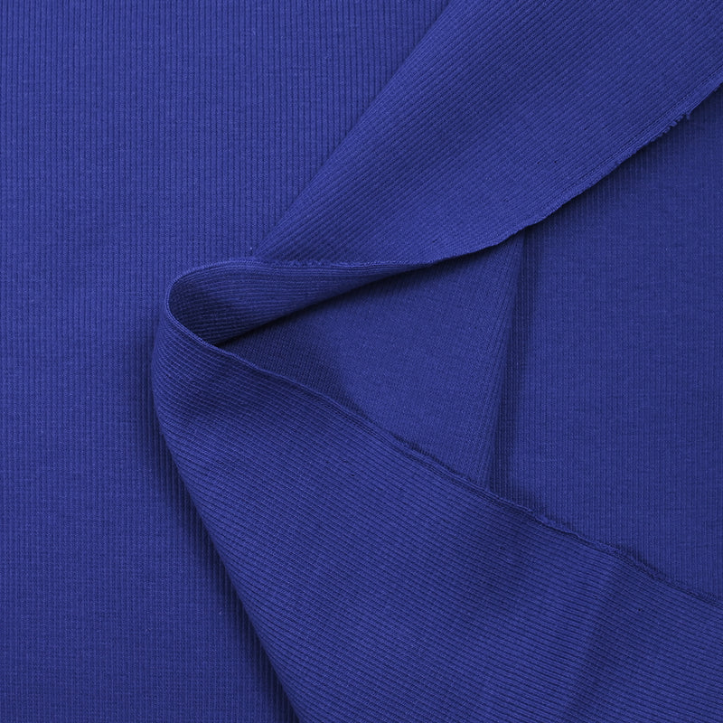 Jersey de coton côtelé bleu roi