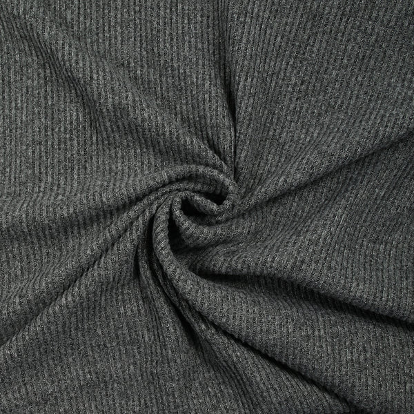 Maille côtelée chinée polyviscose Enola anthracite