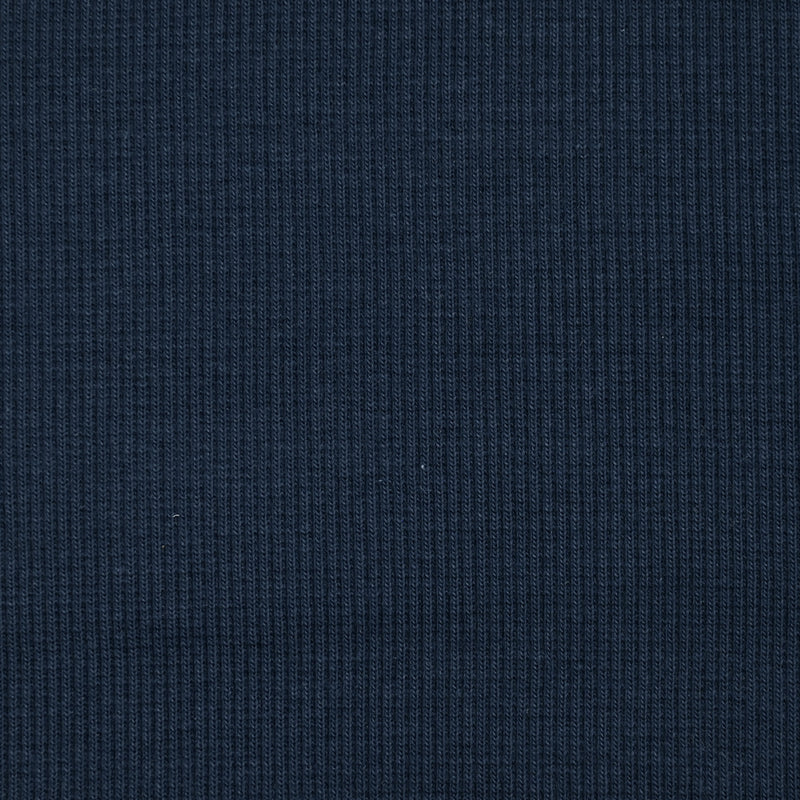 Jersey de coton côtelé bleu foncé