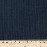 Jersey de coton côtelé bleu foncé