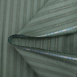 Coton lin rayé Lurex doré fond vert jade foncé