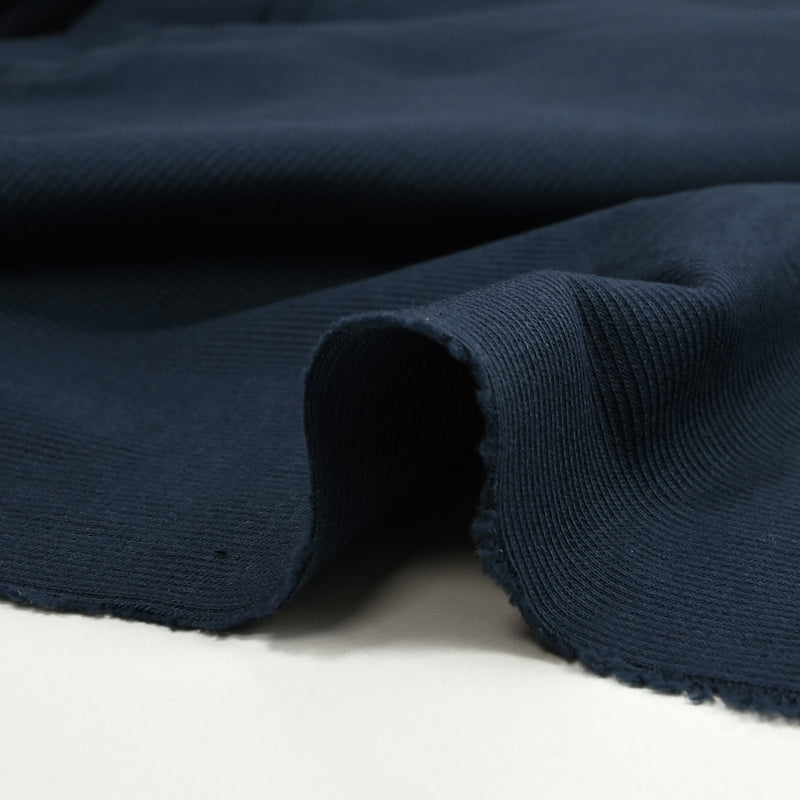 Jersey de coton côtelé bleu foncé