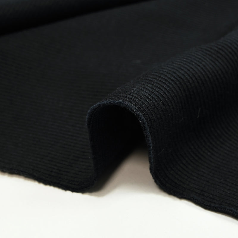 Jersey de coton côtelé bleu sombre