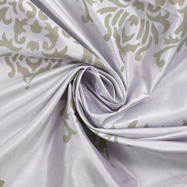 Doupion 100% printed silk moldings purplish gray background