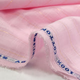 Coton lin rayé Lurex doré fond rose layette