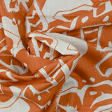 Coton tissé aspect lin imprimé palmiers up baby fond camel
