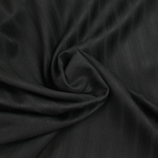 Jacquard polycoton rayé noir