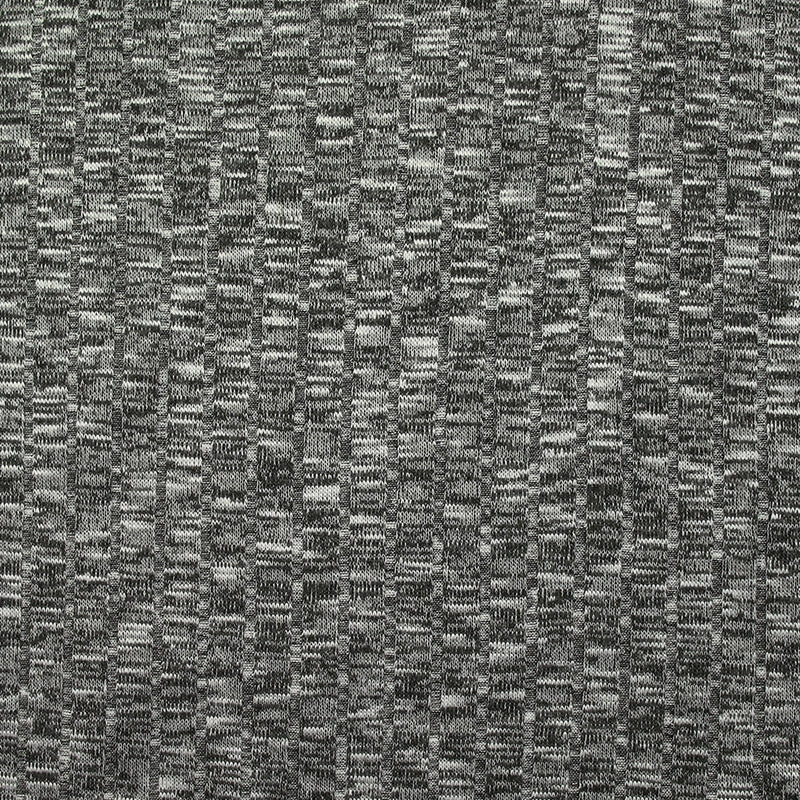Maille côtelée chinée fine noir et blanc