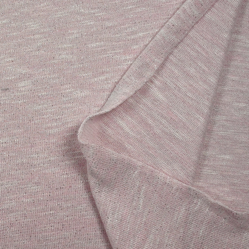Maille chinée Elisa lurex argent fond rose layette