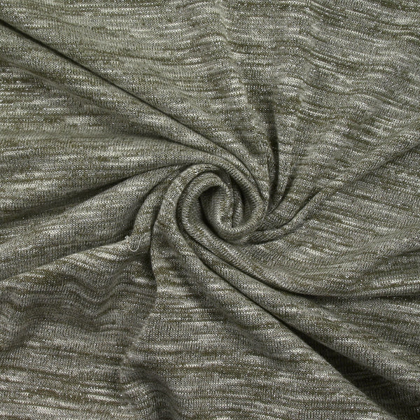 Maille chinée Elisa lurex argent fond kaki