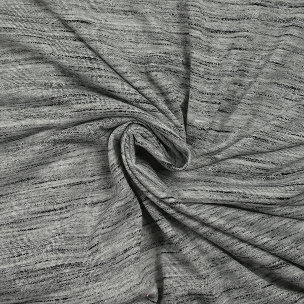 Jersey de viscose flammé noir et gris chiné