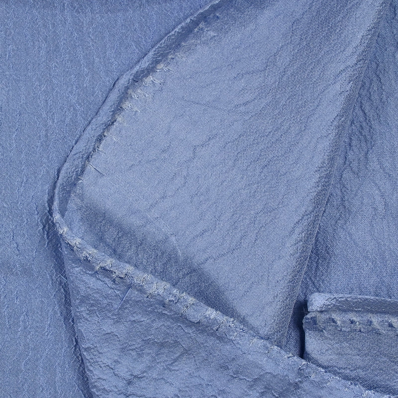 100% Soie froissée bleu bleuet