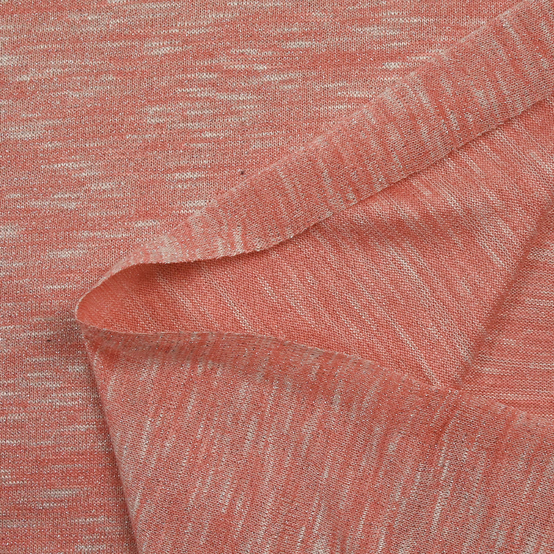 Maille chinée Elisa lurex argent fond corail