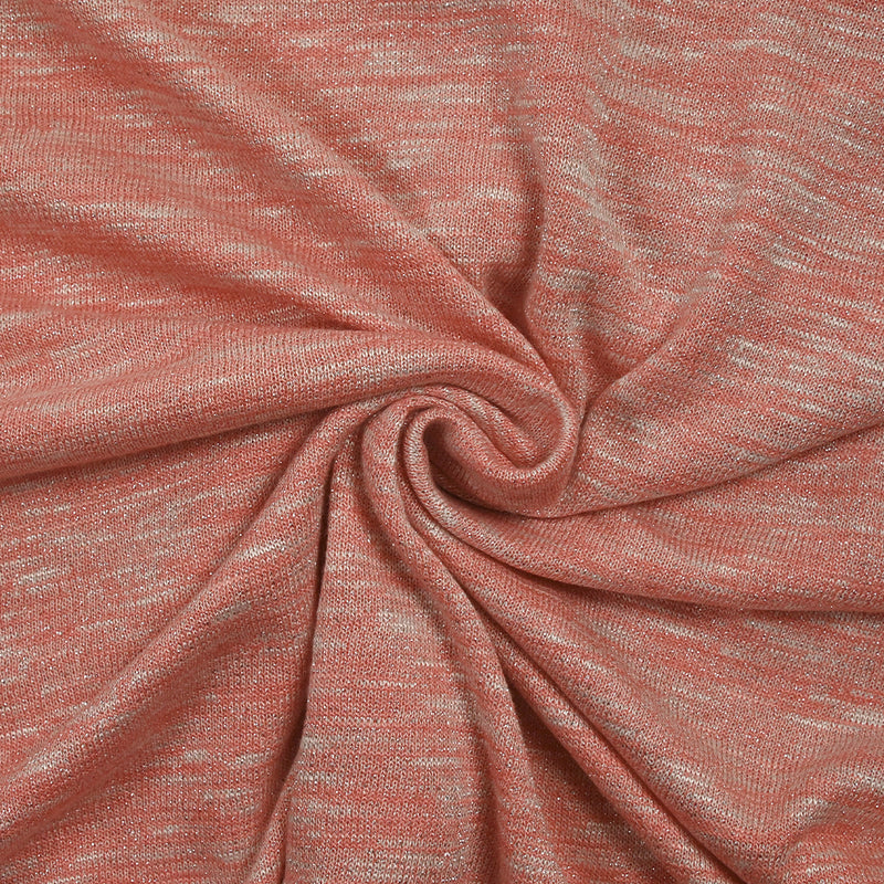 Maille chinée Elisa lurex argent fond corail