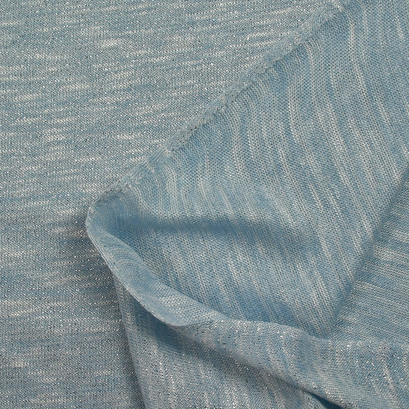 Maille chinée Elisa lurex argent fond bleu layette
