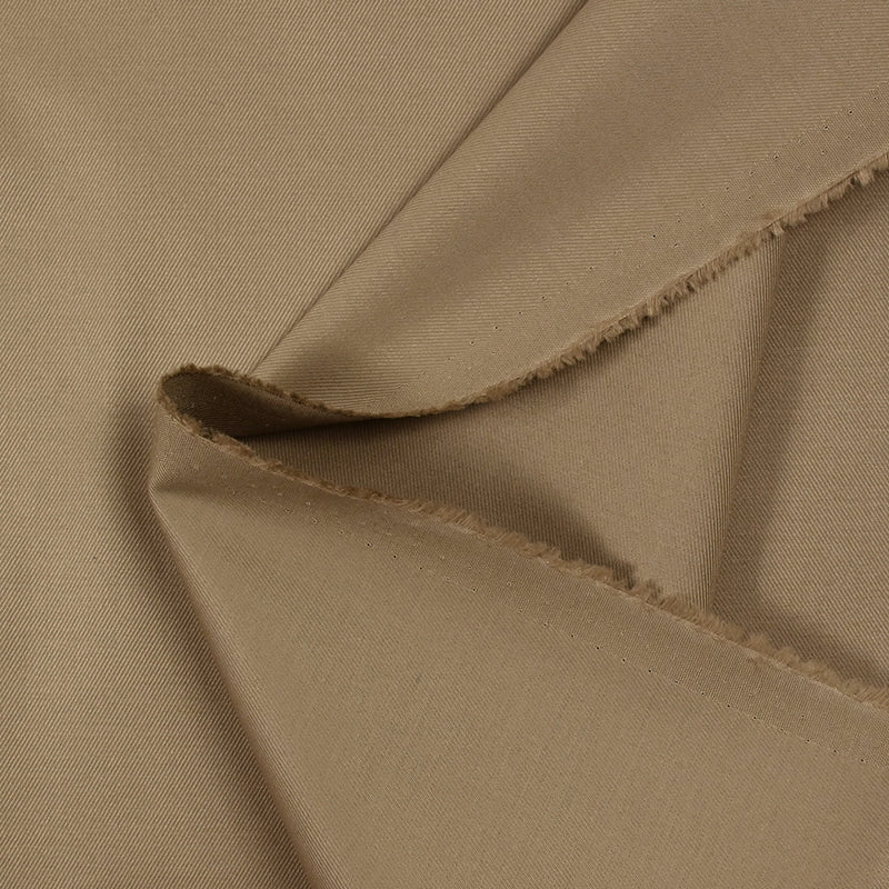 Sergé de coton élasthanne marron clair