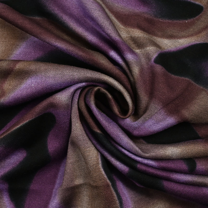 Maille Milano polyviscose camouflage abstrait violet