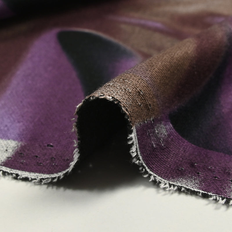Maille Milano polyviscose camouflage abstrait violet
