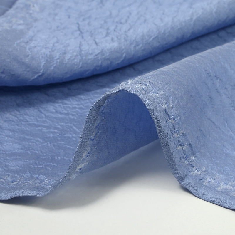100% Soie froissée bleu bleuet