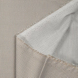 Coton imprimé losange à pois marron et gris fond blanc