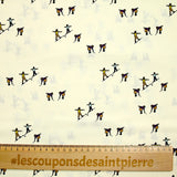 Crêpe polyester onde de vie fond blanc cassé