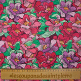 Coton imprimé constellation florale rose