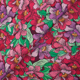 Coton imprimé constellation florale rose