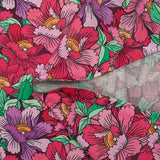Coton imprimé constellation florale rose