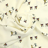 Crêpe polyester onde de vie fond blanc cassé