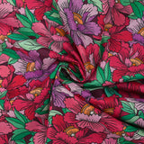 Coton imprimé constellation florale rose