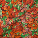 Algodón estampado floral constelaciones rosa naranja