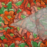 Algodón estampado floral constelaciones rosa naranja