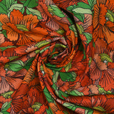 Algodón estampado floral constelaciones rosa naranja