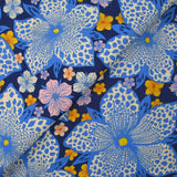 Cotton printed abyss floral navy background