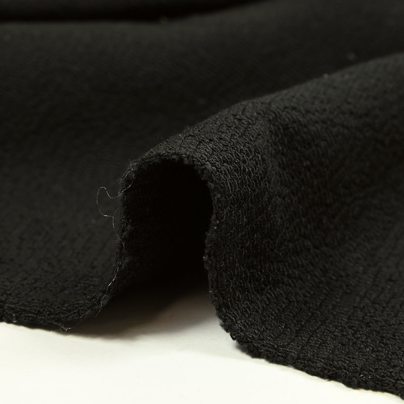 Maille 100% coton envers bouclette noir