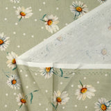 Coton imprimé peinture marguerite fond amande