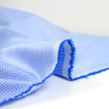 Jacquard polycoton grand chevron bleu