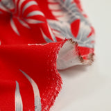 Maille de viscose Hawaii fond rouge fraise