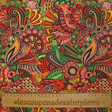 Red cashmere labyrinth print cotton