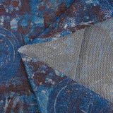 Maille polyester lamée nature morte marron rosé et bleu
