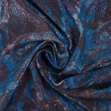 Maille polyester lamée nature morte marron rosé et bleu
