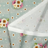 Cotton Printed Flower Frame Flower Givre Blue Strike