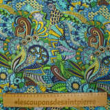 Blue cashmere labyrinth print cotton