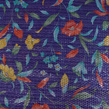 Jacquard polyester lamé champêtre fond indigo