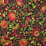 Strawberry red bohemian garden print cotton