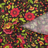 Strawberry red bohemian garden print cotton