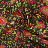 Strawberry red bohemian garden print cotton
