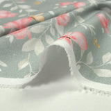 Coton imprimé fleurs magiques fond gris